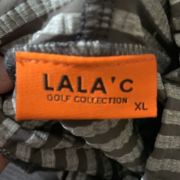 LALA C GOLF DRESS. XL SEERSUCKER GRAY CHARCOAL MINI DRESS W/HOOD & short sleeves - Picture 7 of 11